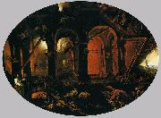 Filippo Napoletano Dante and Virgil in the Underworld oil